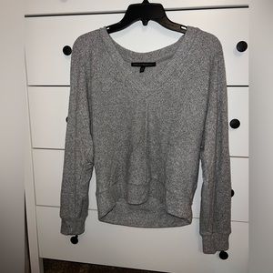White House Black Market grey ribbed sweater